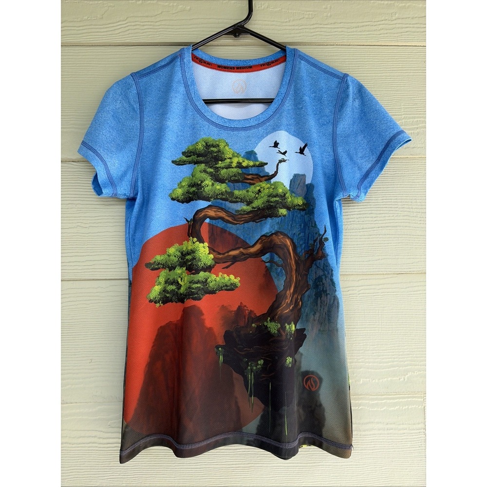 INKnBurn Transcend Tech Bonsai Tree Short Sleeved Activewear Top Womens Medium